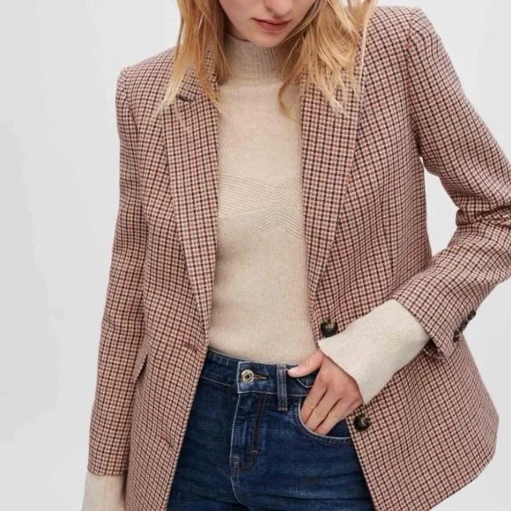 Maje Vaisa Houndstooth Blazer